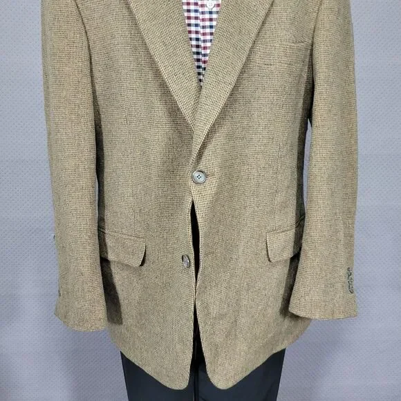 Chereskin Men's Sport Coat Blazer Two Button‎ Brown Camel Hair Size 46R